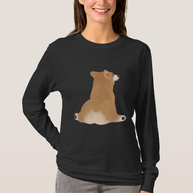 Camiseta Cachorro Corgi Com Bumbum De Corgi (Frente)