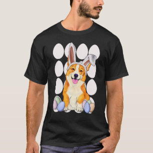 Camiseta Cachorro Corgi com orelhas de coelho e ovos de Pás