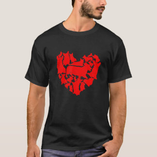 Camiseta Cachorro Corgi Coração Fofo Dia dos Namorados