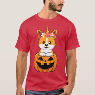 Camiseta Cachorro Corgi Corgi Corgi Pumpkin Dia de as Bruxa