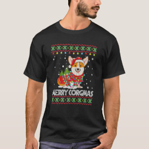 Camiseta Cachorro Corgi Feliz Corgmas Papai Noel Corgi Nata