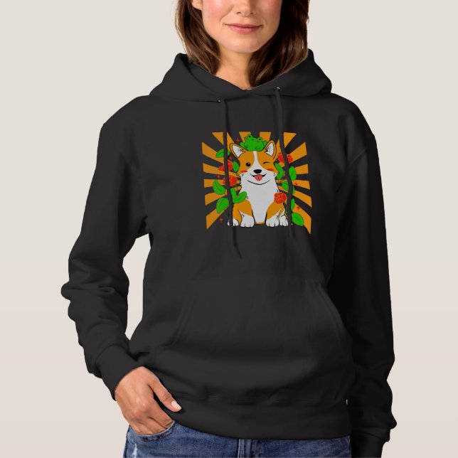 Camiseta Cachorro Corgi Flor (Frente)
