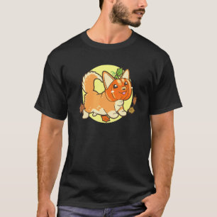 Camiseta Cachorro Corgi Fofo Abóbora Noite de Halloween Ass