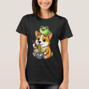 Camiseta Cachorro Corgi Fofo e Engraçado e Sapo Comendo Ram