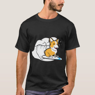 Camiseta Cachorro Corgi Fofo Surfando Ondas Animal