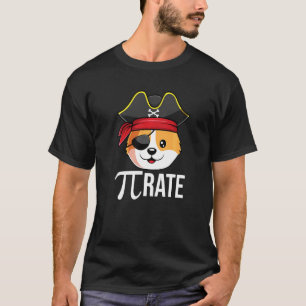 Camiseta Cachorro Corgi Pirata Feliz Dia do Pi 314 Piada de