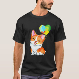Camiseta Cachorro Corgi Puzzles Coração Bal Conscientização