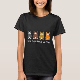 Camiseta Cachorro Corgi Traseiros de Corgi Me Fazem Ficar L