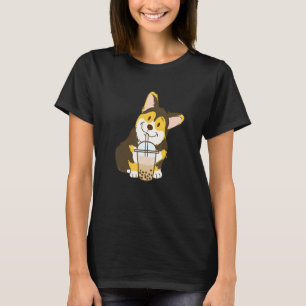 Camiseta Cachorro Corgi Tri Color Fofo e Chá de Leite com B