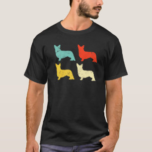 Camiseta Cachorro Corgi Vintage Retrô Desgastado
