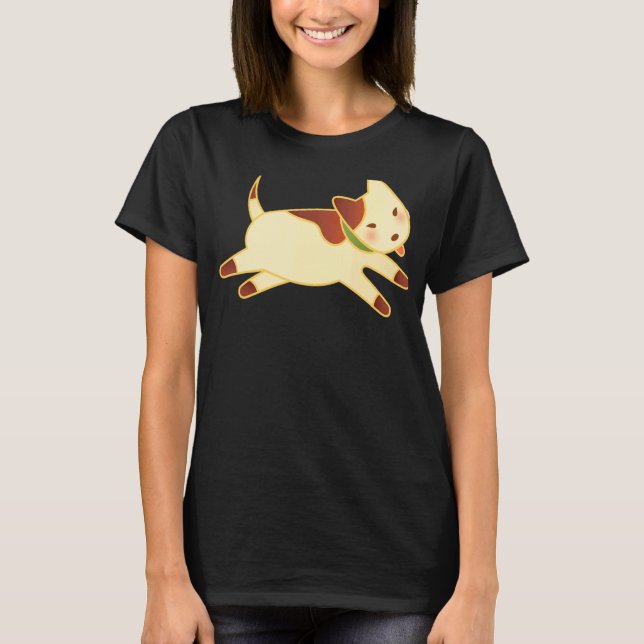 Camiseta Cachorro Corrente Em Cute Marrom (Frente)