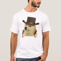 Cachorro Cowboy Meme Engraçado Doge Segurando Arma