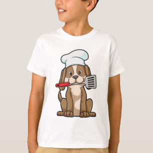 Camiseta Cachorro cozido com chapéu de chef e espátula