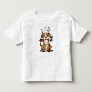 Camiseta Cachorro cozido com chapéu de chef e espátula
