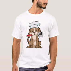 Camiseta Cachorro cozido com chapéu de chef e espátula
