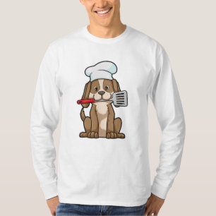 Camiseta Cachorro cozido com chapéu de chef e espátula