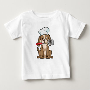 Camiseta Cachorro cozido com chapéu de chef e espátula