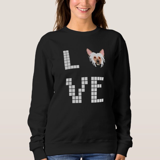 Camiseta Cachorro Crestado Chinês Pixel Art (Frente)