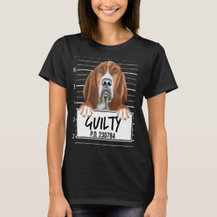 Camiseta Cachorro Culpado Mugshot Basset Hound