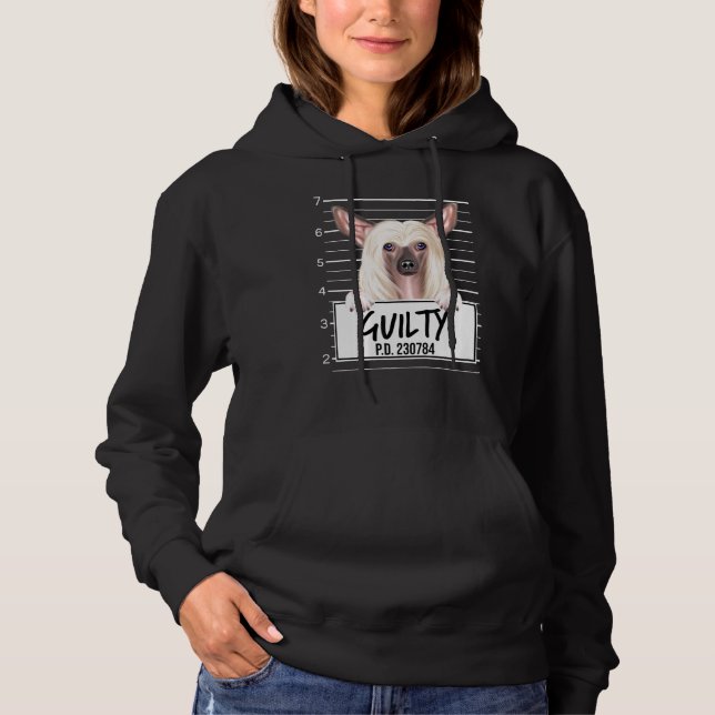 Camiseta Cachorro Culpado Mugshot Crestudo Chinês (Frente)