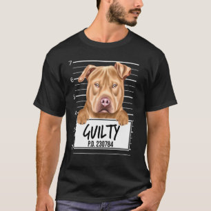 Camiseta Cachorro Culpado Mugshot Staffordshire Terrier EUA