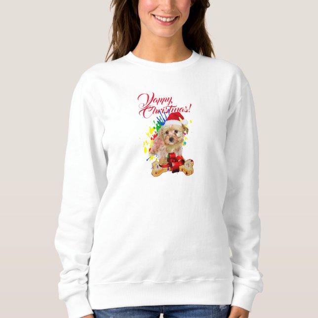 Camiseta Cachorro Cute Morkie Personalizável - Natal Iapo (Frente)