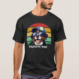 Camiseta Cachorro da Grande Suíça vestindo um boné