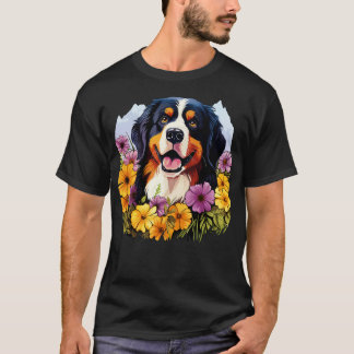 Camiseta Cachorro-da-índia Bernese, no Jardim da Flor Prima