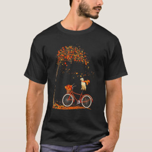 Camiseta Cachorro da Moda Folha Outono Queda Ciclista Retri