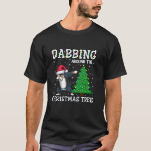 Camiseta Cachorro da Montanha Bernese Santa Hat Dabbing ao