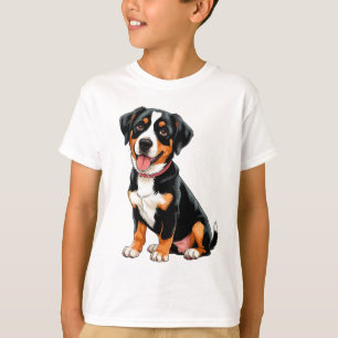 Camiseta Cachorro da Montanha Entlebucher Alegre