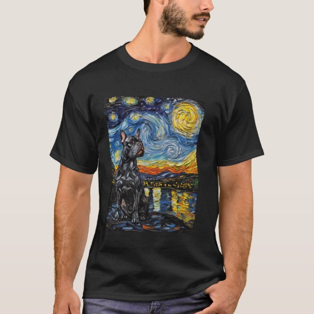 Camiseta Cachorro da Noite Estrelada de Van Gogh (Frente)