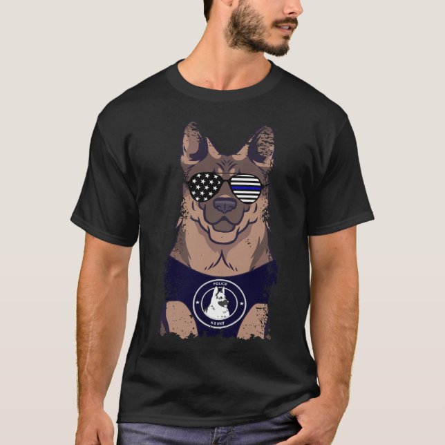 Camiseta Cachorro da Polícia do German shepherd de Sinaliza (Frente)