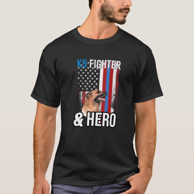 Camiseta Cachorro da Polícia Mãe Pastora Cachorro Mãe 4 (Frente)