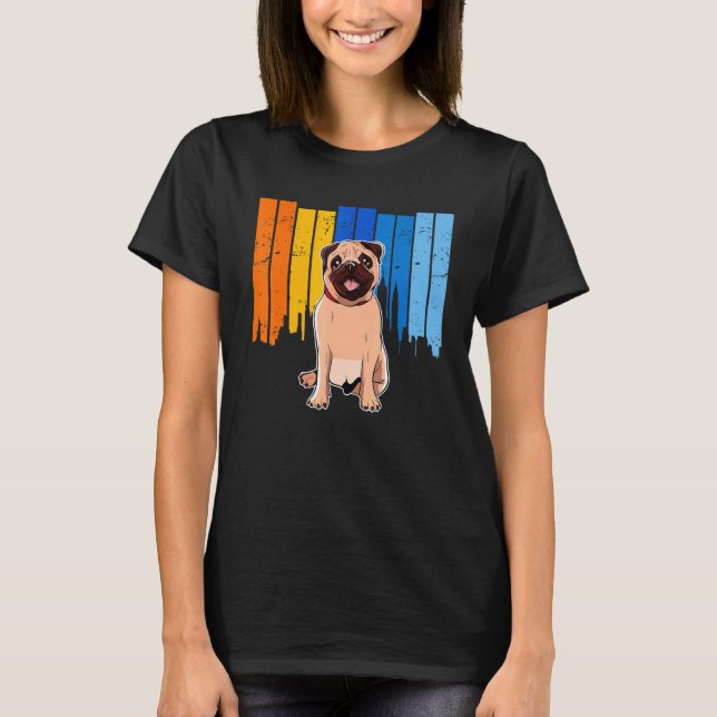 Camiseta Cachorro da Raça Pug Carlin Mops Antigo Fofo (Frente)