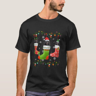 Camiseta Cachorro da Terra Nova Meias de Natal Luzes Cachor