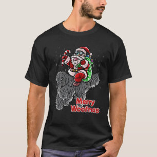 Camiseta Cachorro da Terra Nova Papai Noel Feliz Natal X