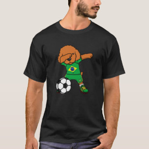 Camiseta Cachorro Dabbing Cachorro no Brasil Futebol Fãs d