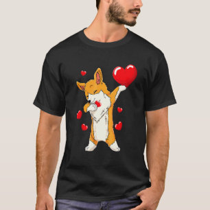 Camiseta Cachorro Dabbing Dia dos Namorados Cães Corgi Cora