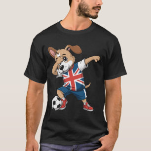 Camiseta Cachorro Dabbing Futebol Uk União Jack
