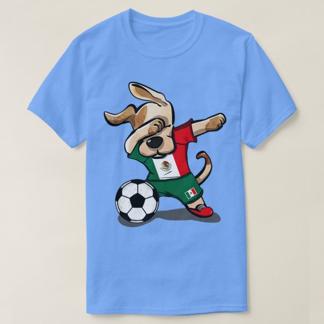 Camiseta Cachorro Dabbing México futebol fãs Jersey Foto me (Frente do Design)