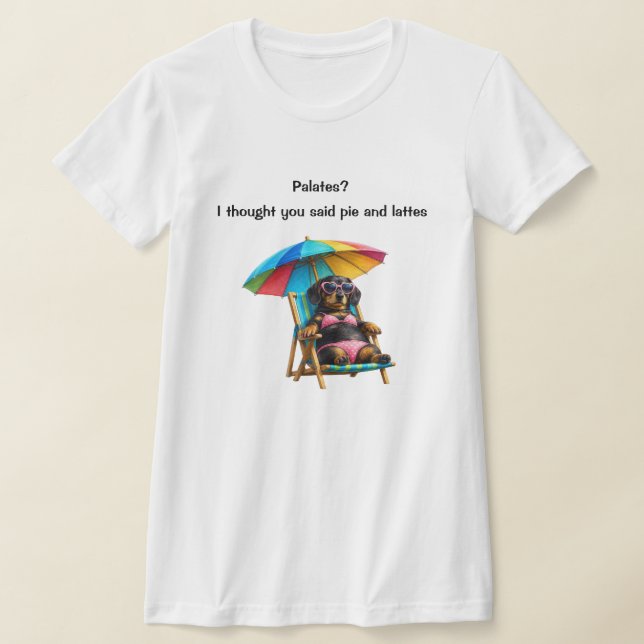 Camiseta Cachorro Dachshund engraçado de biquíni (Postura )