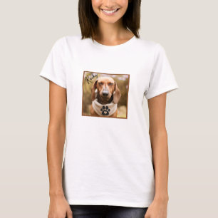 Camiseta Cachorro Dachshund Marrom com os Olhos Fechados