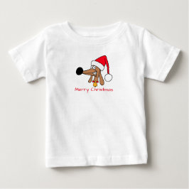 Camiseta Cachorro Dachshund Natalino Festivo