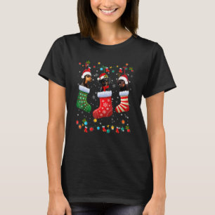 Camiseta Cachorro Dachshund No Cachorro Santa Hat De Natal