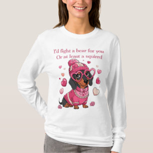 Camiseta Cachorro Dachshund no Dia dos Namorados