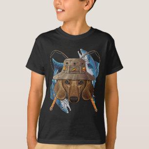Camiseta Cachorro Dachshund Pescador Ao Ar Livre Voar F