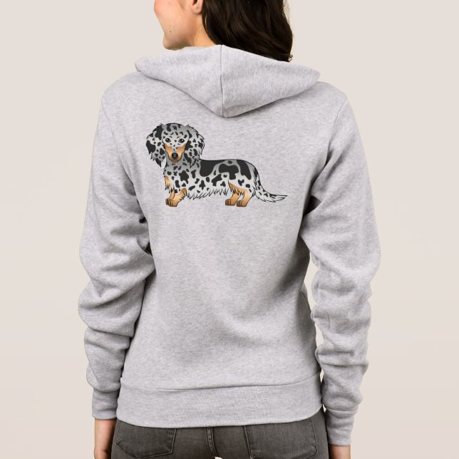 Camiseta Cachorro Dachshund Preto e Marrom Manchado Fofinho (Verso)