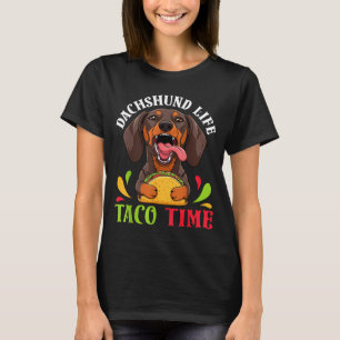 Camiseta Cachorro Dachshund vida taco tempo comida mexicana