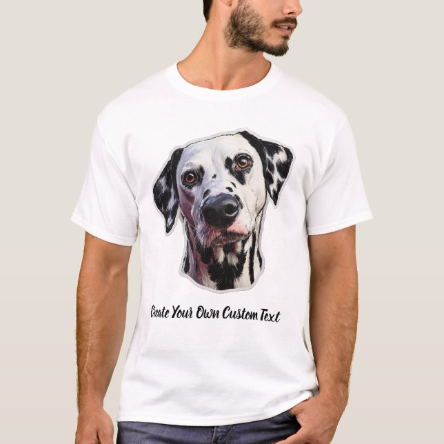 Camiseta Cachorro Dalmata Crie Seu Próprio Texto Personaliz (Frente)